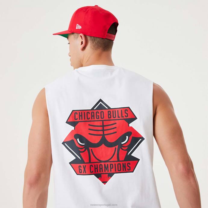FFTN3067 New Era blusa branca do campeonato da nba dos touros de chicago