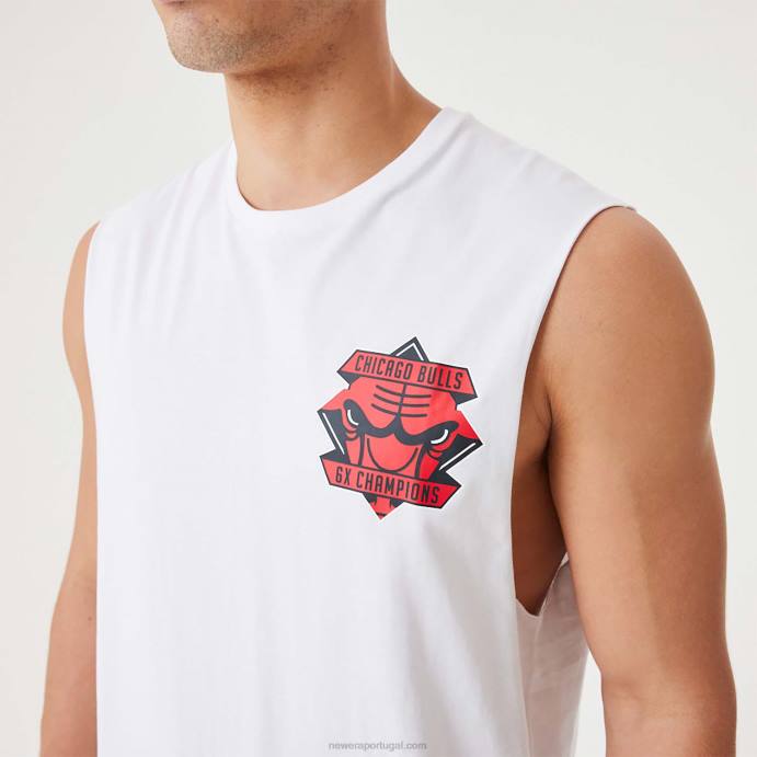 FFTN3067 New Era blusa branca do campeonato da nba dos touros de chicago