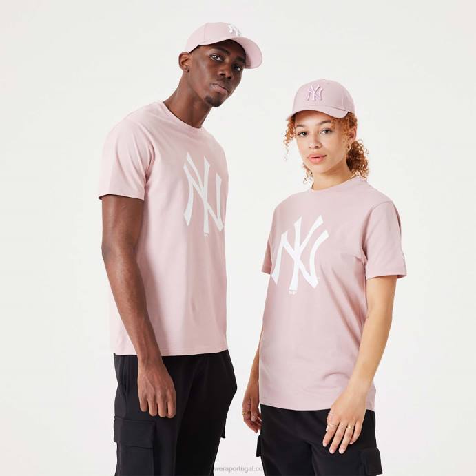 FFTN3068 New Era camiseta rosa pastel essencial new york yankees mlb league