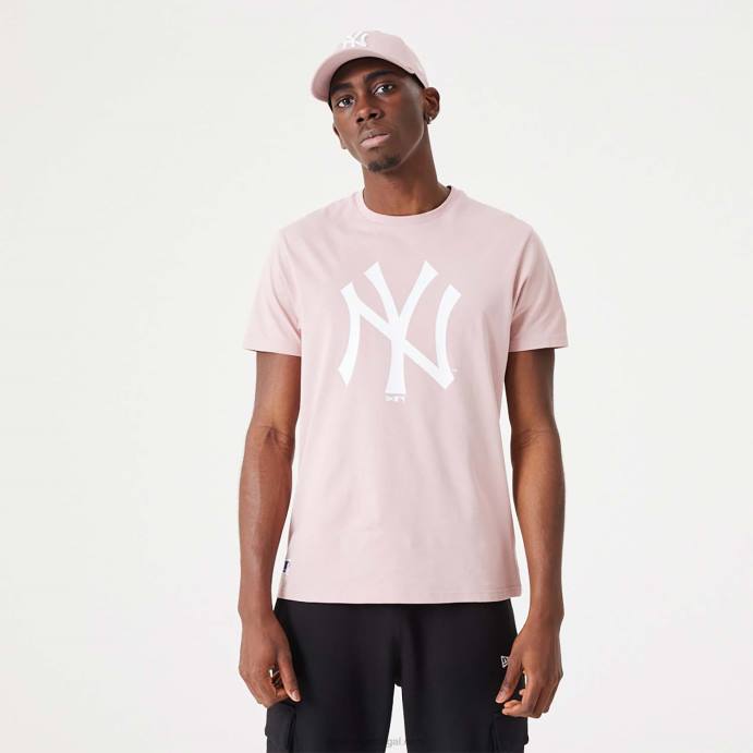 FFTN3068 New Era camiseta rosa pastel essencial new york yankees mlb league