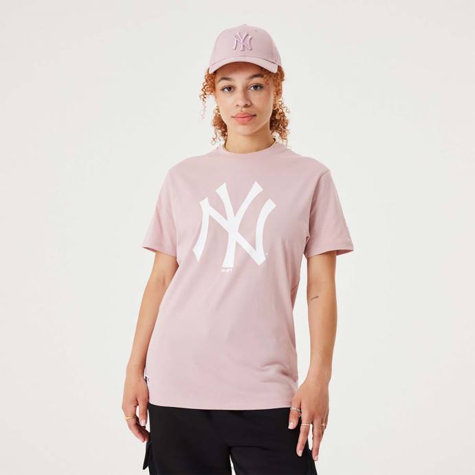 FFTN3068 New Era camiseta rosa pastel essencial new york yankees mlb league