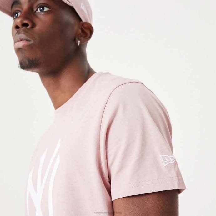 FFTN3068 New Era camiseta rosa pastel essencial new york yankees mlb league