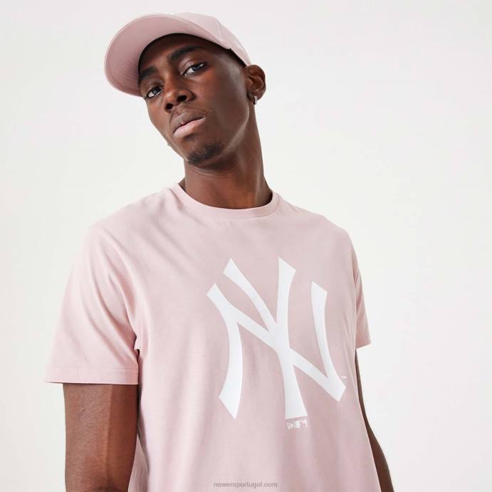 FFTN3068 New Era camiseta rosa pastel essencial new york yankees mlb league