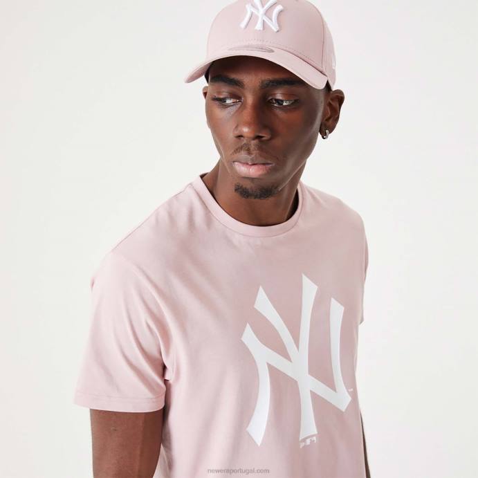 FFTN3068 New Era camiseta rosa pastel essencial new york yankees mlb league