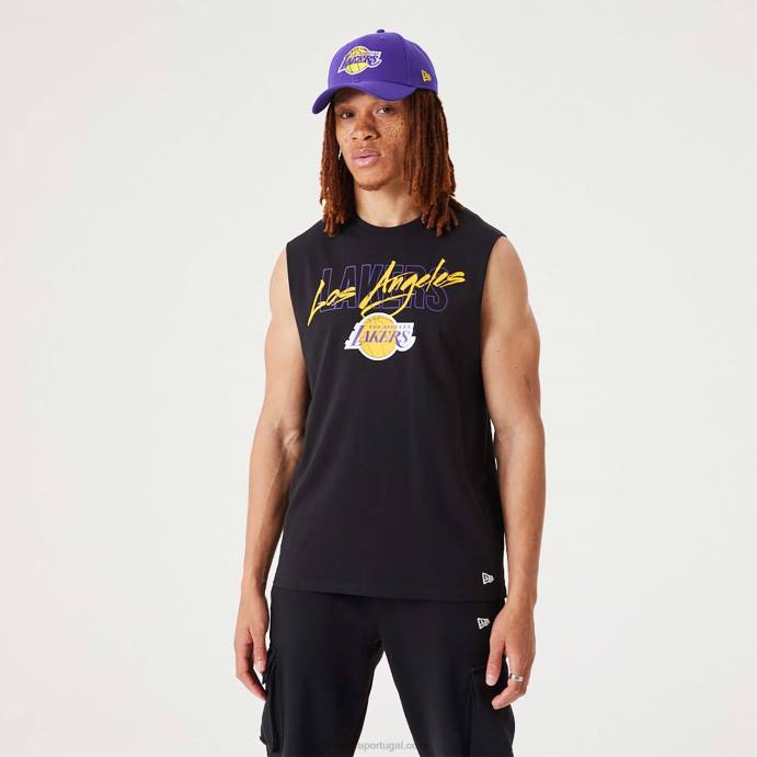 FFTN3069 New Era la lakers nba script essencial regata preta