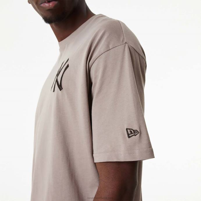 FFTN3070 New Era t-shirt new york yankees mlb com logo bordado em madeira queimada