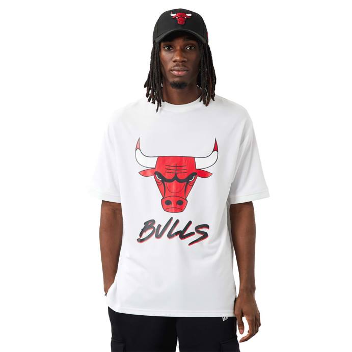 FFTN3072 New Era camiseta branca chicago bulls nba script