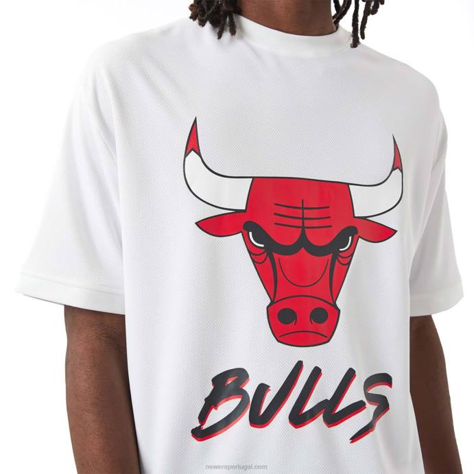 FFTN3072 New Era camiseta branca chicago bulls nba script