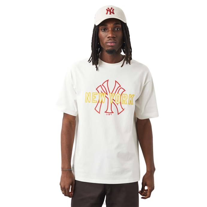 FFTN3074 New Era camiseta branca com logo do new york yankees