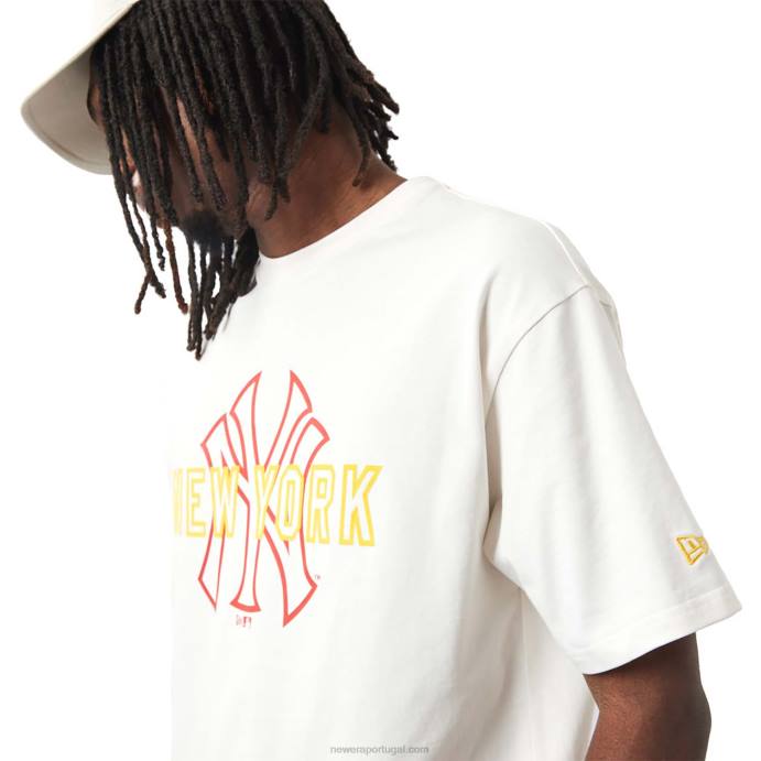 FFTN3074 New Era camiseta branca com logo do new york yankees