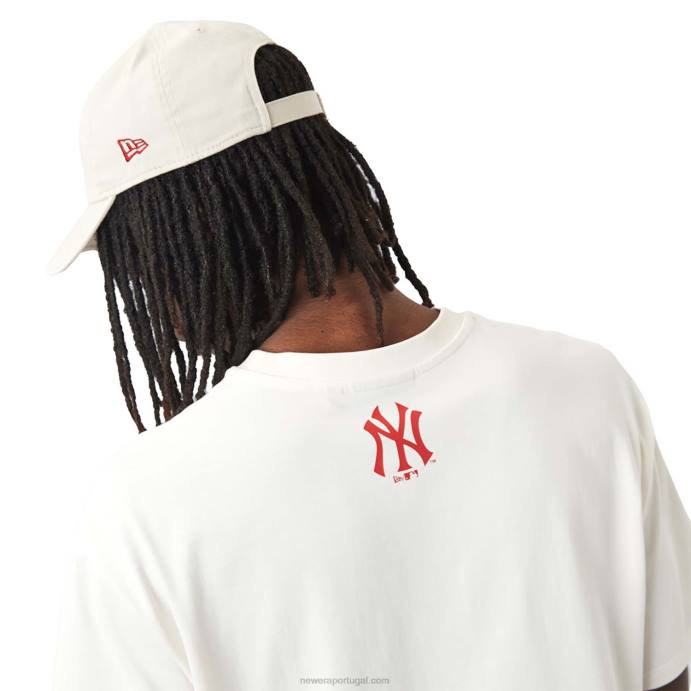 FFTN3074 New Era camiseta branca com logo do new york yankees