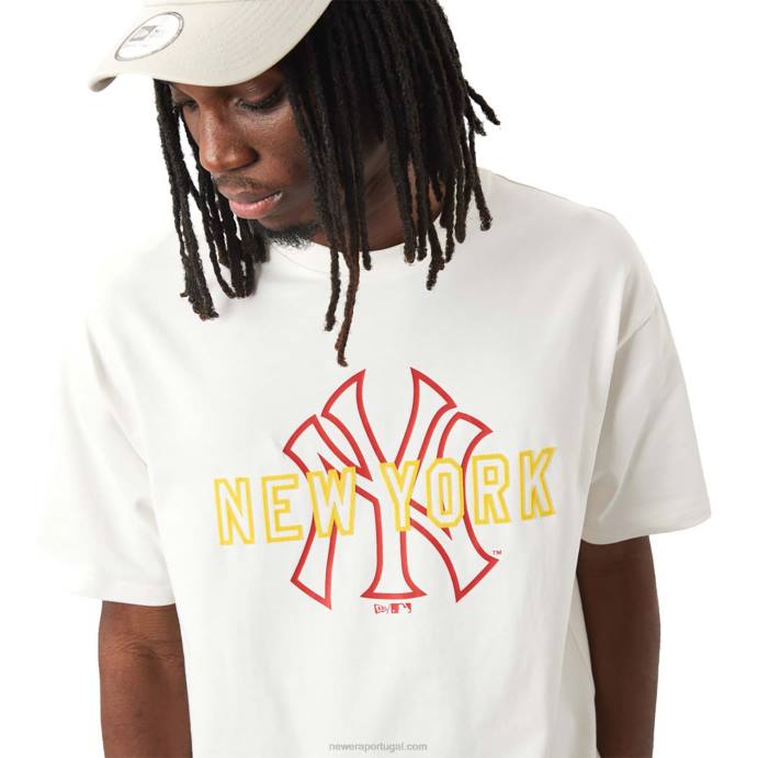 FFTN3074 New Era camiseta branca com logo do new york yankees