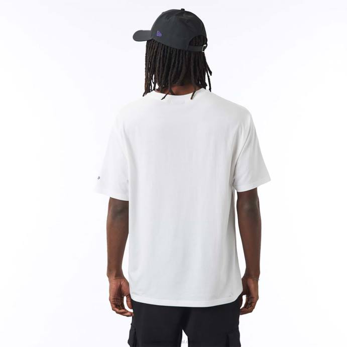 FFTN3075 New Era la lakers nba camiseta oversized branca empilhada