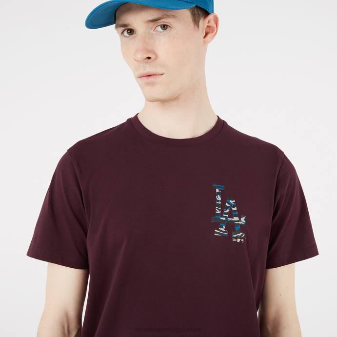 FFTN3076 New Era camiseta marrom com logo camo la dodgers
