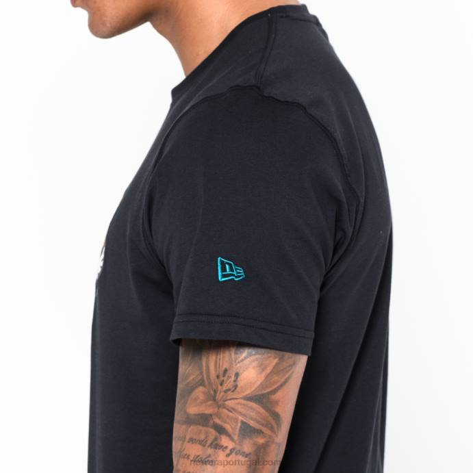 FFTN3078 New Era camiseta preta com logo do time jacksonville jaguars