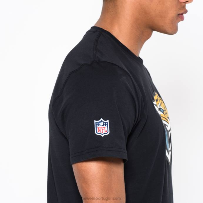 FFTN3078 New Era camiseta preta com logo do time jacksonville jaguars