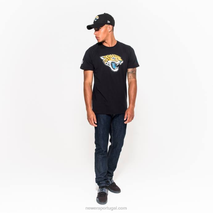 FFTN3078 New Era camiseta preta com logo do time jacksonville jaguars