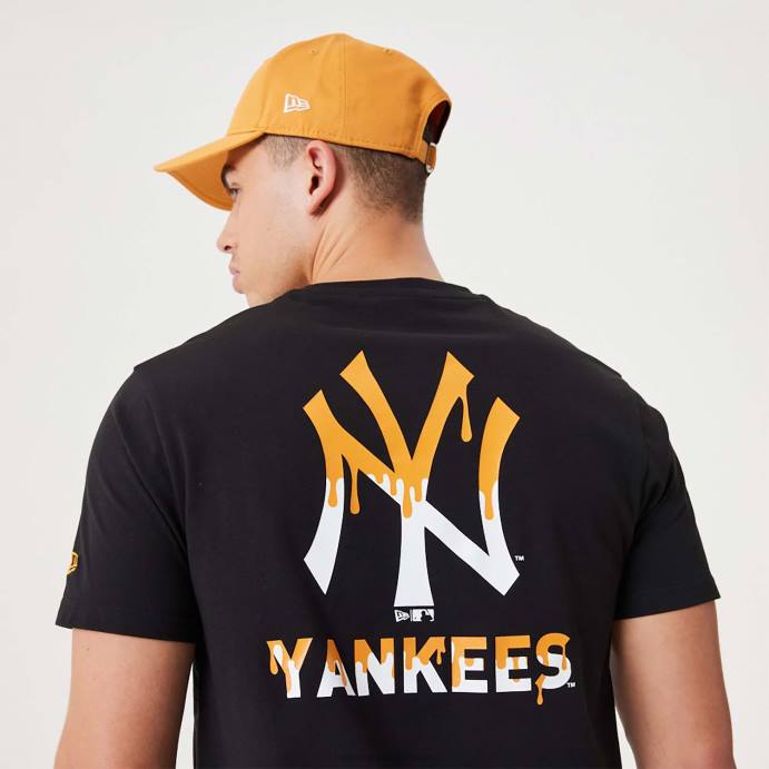 FFTN3083 New Era New York Yankees MLB Drip Logo T-shirt preta