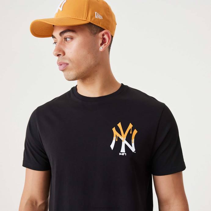 FFTN3083 New Era New York Yankees MLB Drip Logo T-shirt preta