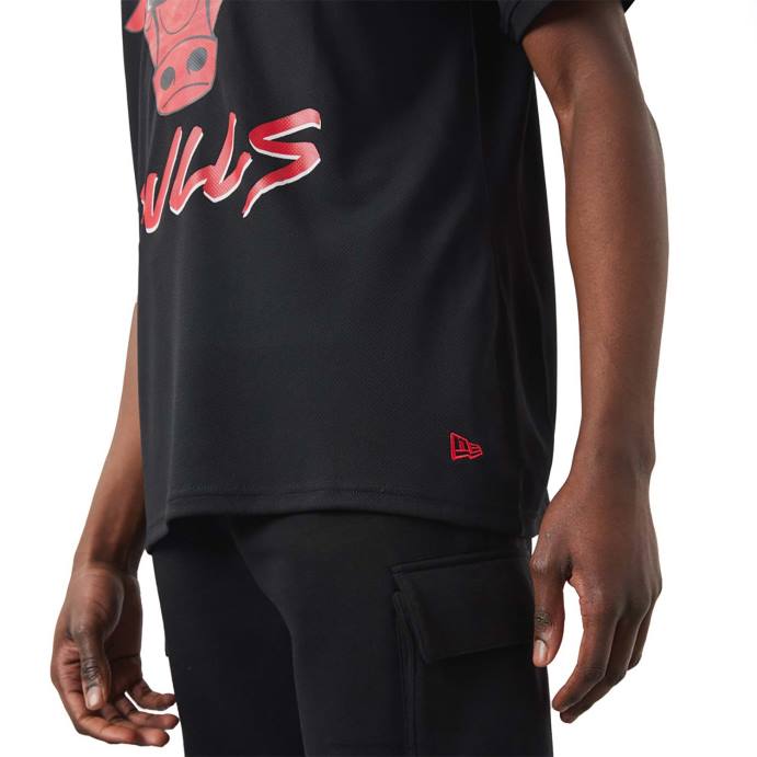 FFTN3086 New Era camiseta preta Chicago Bulls nba script