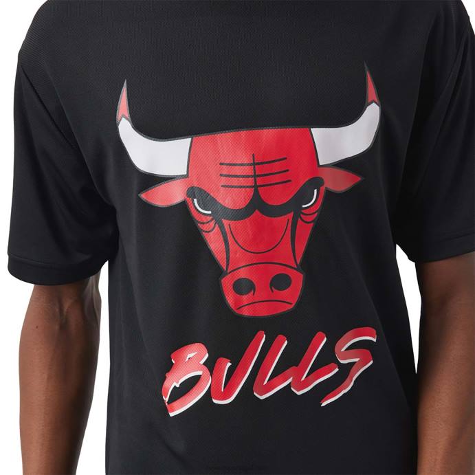 FFTN3086 New Era camiseta preta Chicago Bulls nba script