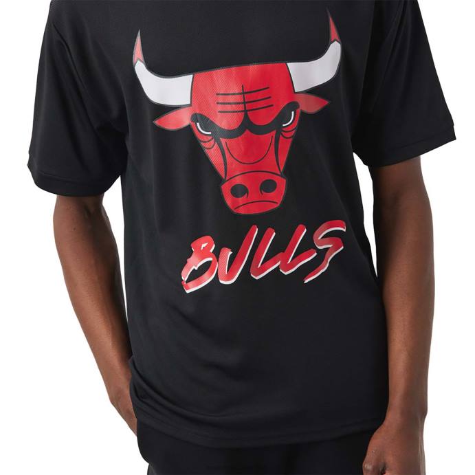 FFTN3086 New Era camiseta preta Chicago Bulls nba script