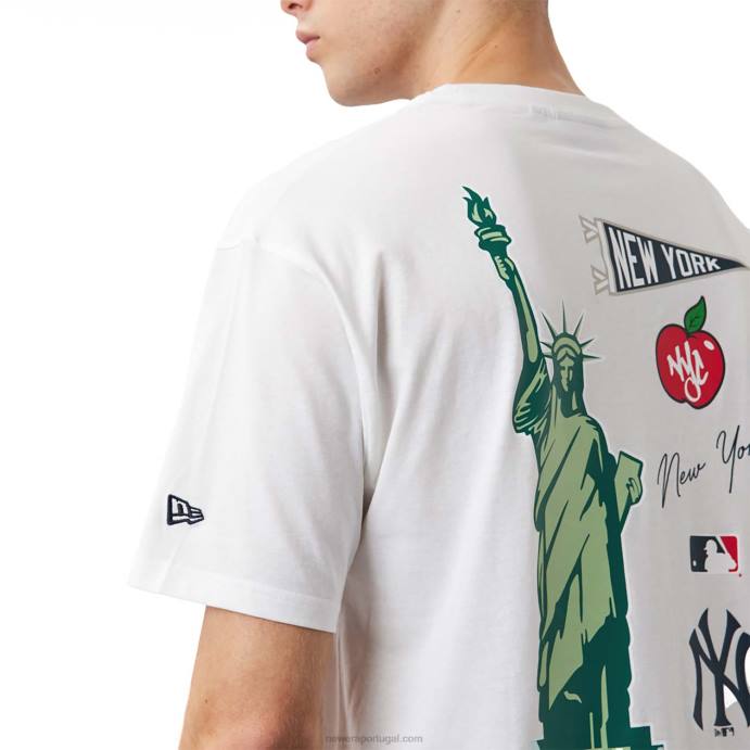 FFTN3088 New Era New York Yankees MLB City Camiseta oversized branca com estampa