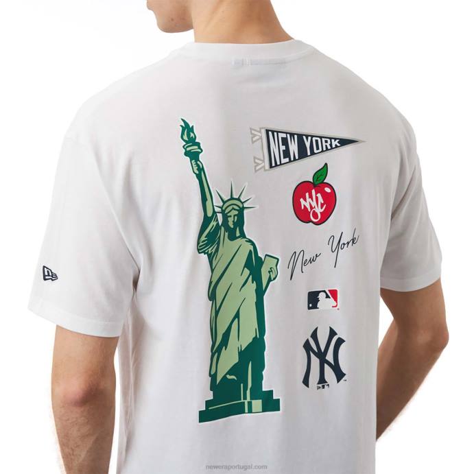 FFTN3088 New Era New York Yankees MLB City Camiseta oversized branca com estampa