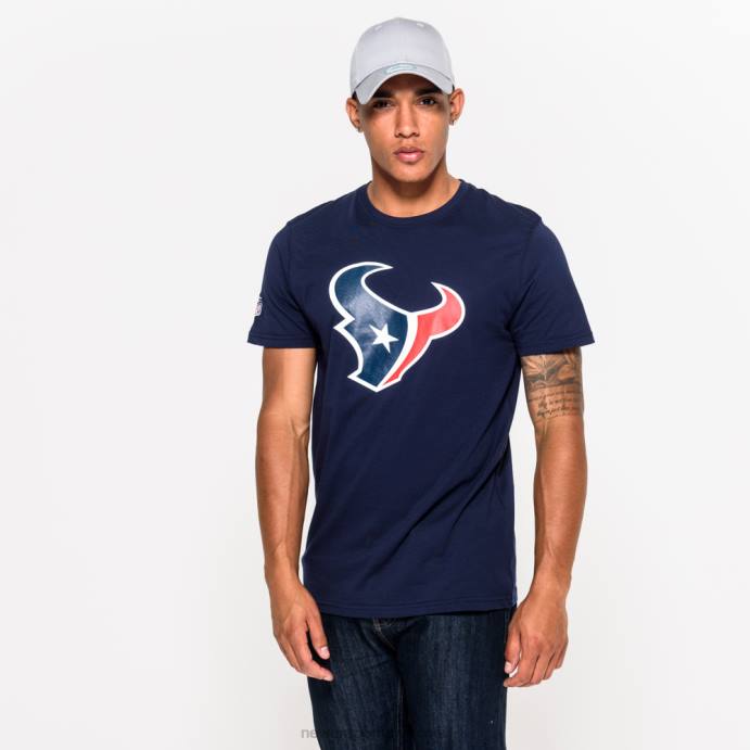 FFTN3093 New Era camiseta azul com logotipo da equipe houston texans