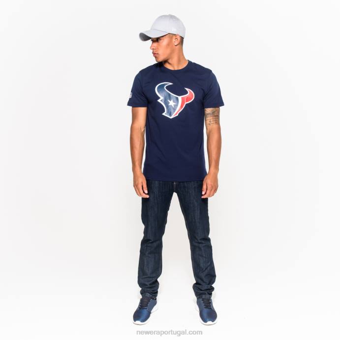 FFTN3093 New Era camiseta azul com logotipo da equipe houston texans