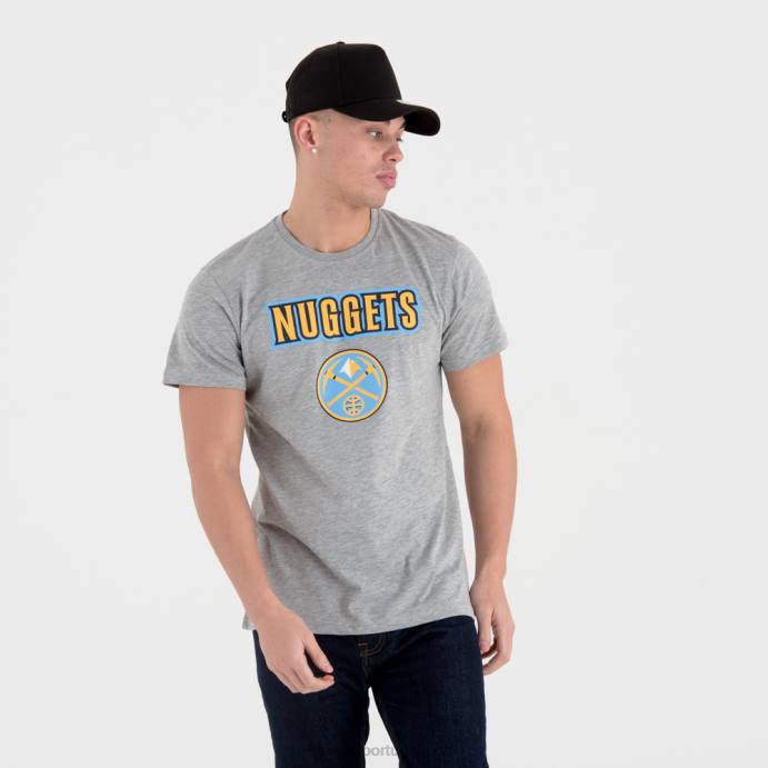 FFTN3094 New Era denver nuggets camiseta cinza com logo do time da nba