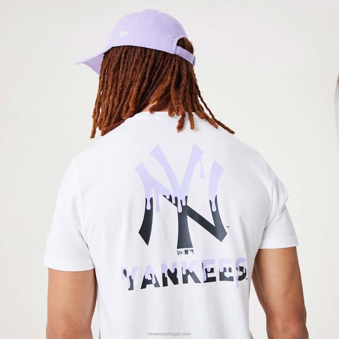 FFTN3097 New Era New York Yankees MLB Drip Logo T-shirt branca