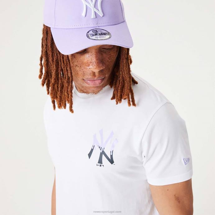 FFTN3097 New Era New York Yankees MLB Drip Logo T-shirt branca