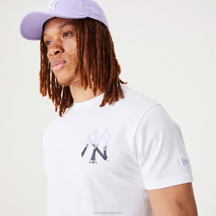 FFTN3097 New Era New York Yankees MLB Drip Logo T-shirt branca