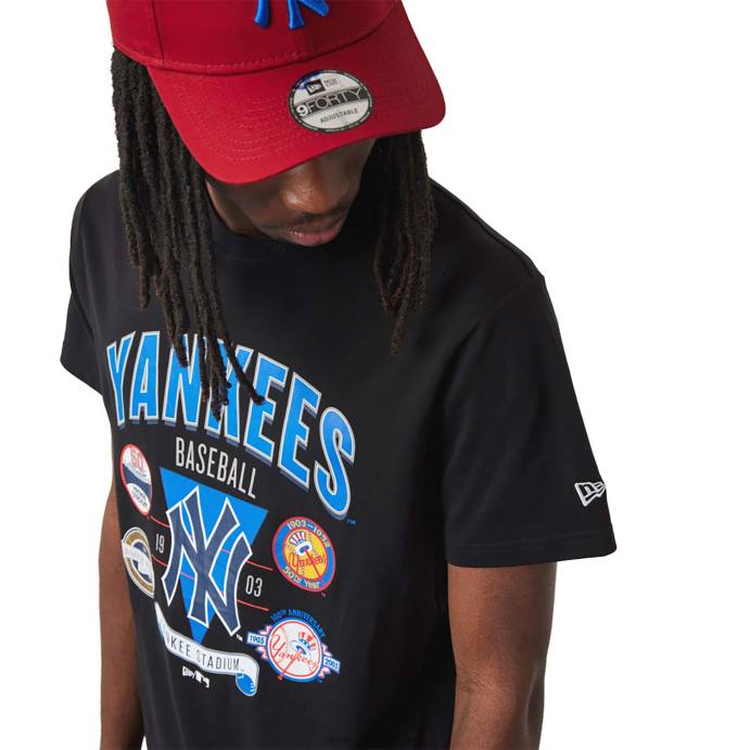 FFTN3102 New Era camiseta preta new york yankees champ series