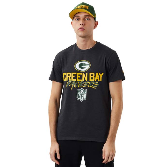 FFTN3103 New Era Green Bay Packers nfl script t-shirt cinza escuro