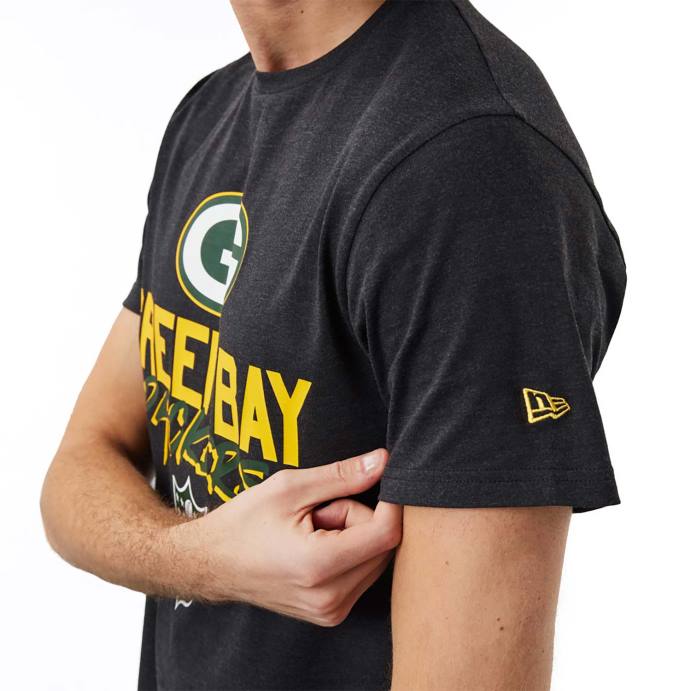 FFTN3103 New Era Green Bay Packers nfl script t-shirt cinza escuro