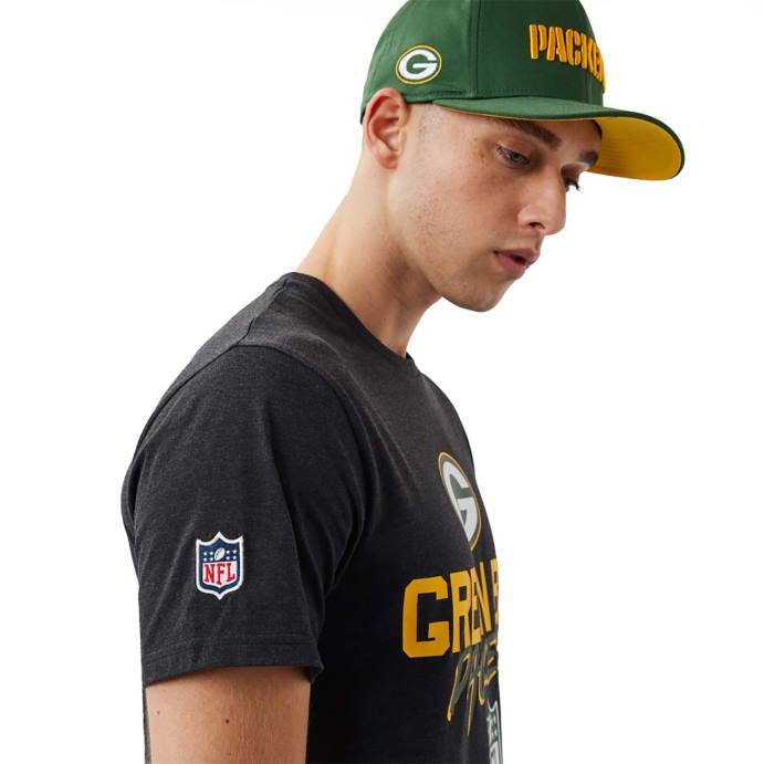 FFTN3103 New Era Green Bay Packers nfl script t-shirt cinza escuro