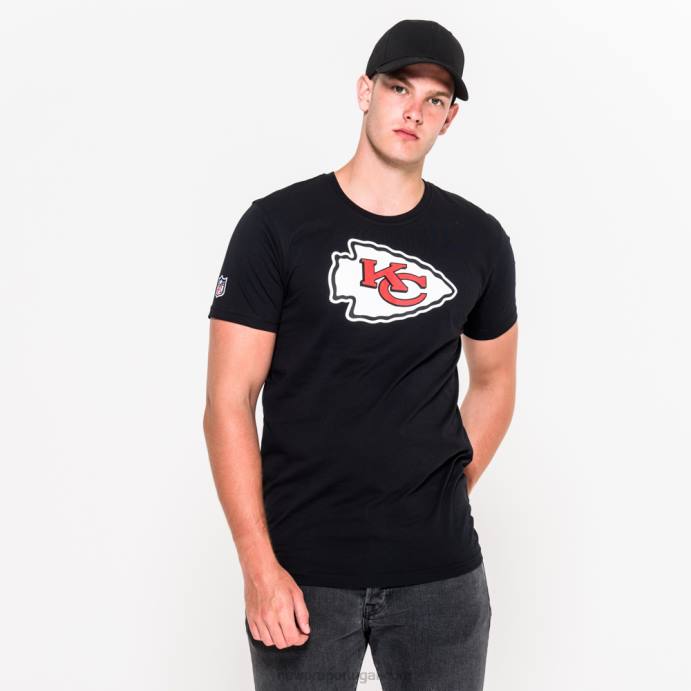 FFTN3106 New Era camiseta preta com logo da equipe kansas city chiefs