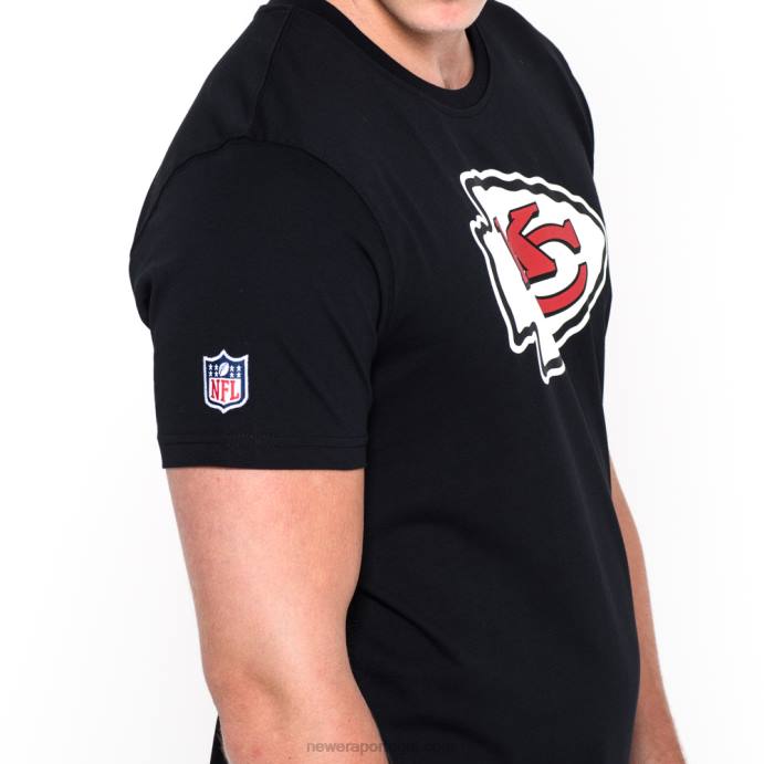 FFTN3106 New Era camiseta preta com logo da equipe kansas city chiefs