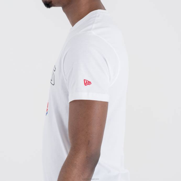 FFTN3107 New Era camiseta branca com logo da equipe detroitpistons