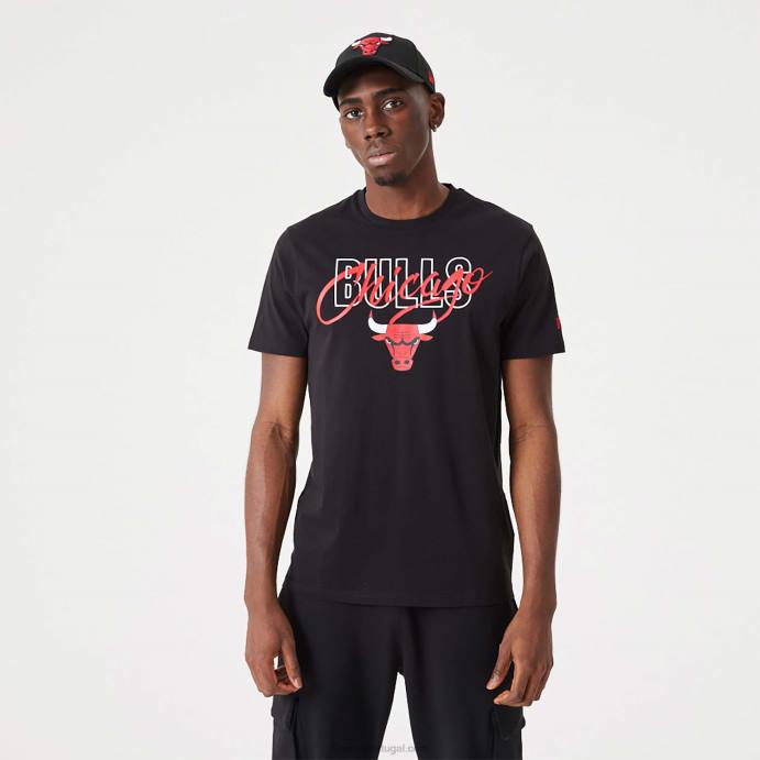 FFTN3109 New Era camiseta preta Chicago Bulls nba script