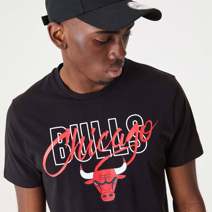 FFTN3109 New Era camiseta preta Chicago Bulls nba script