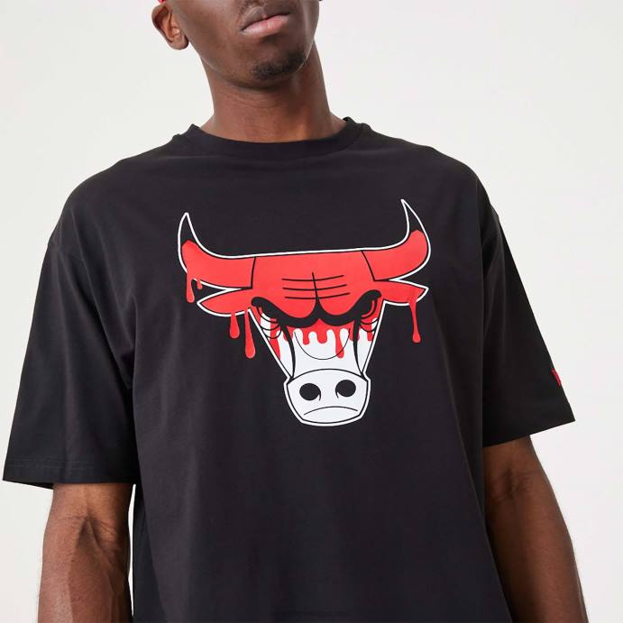 FFTN3110 New Era chicago nba drip logo bulls camiseta preta