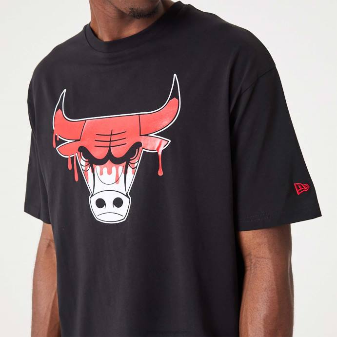 FFTN3110 New Era chicago nba drip logo bulls camiseta preta