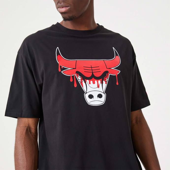 FFTN3110 New Era chicago nba drip logo bulls camiseta preta