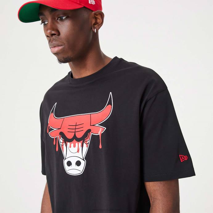 FFTN3110 New Era chicago nba drip logo bulls camiseta preta