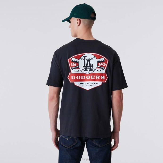 FFTN3112 New Era camiseta oversized azul com estampa la dodgers