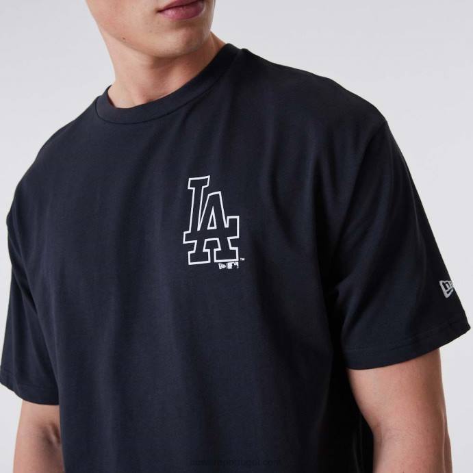 FFTN3112 New Era camiseta oversized azul com estampa la dodgers