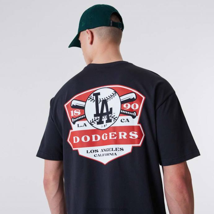 FFTN3112 New Era camiseta oversized azul com estampa la dodgers